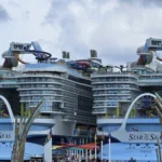 Icon of the Seas and Star of the Seas docked at CocoCay