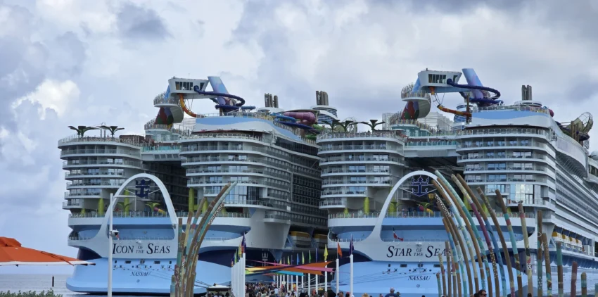 Icon of the Seas and Star of the Seas docked at CocoCay