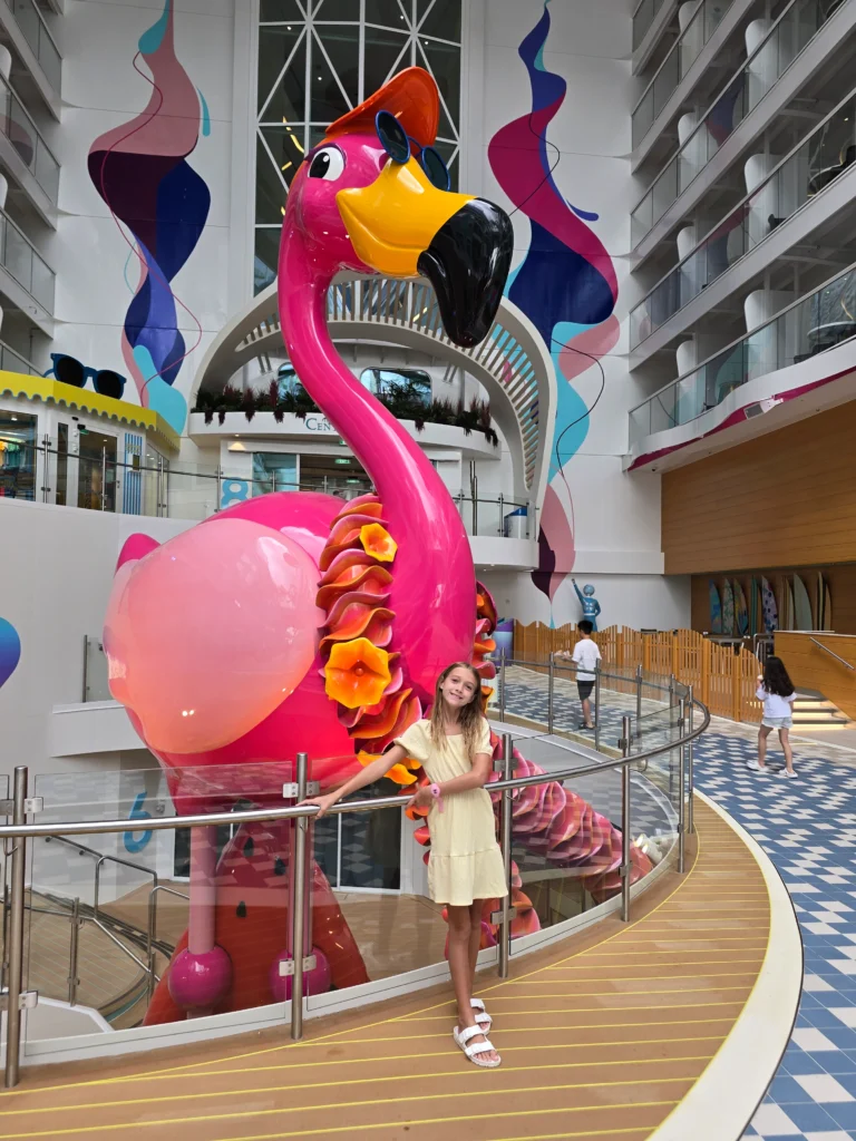 Surfside flamingo statue on Star of the Seas