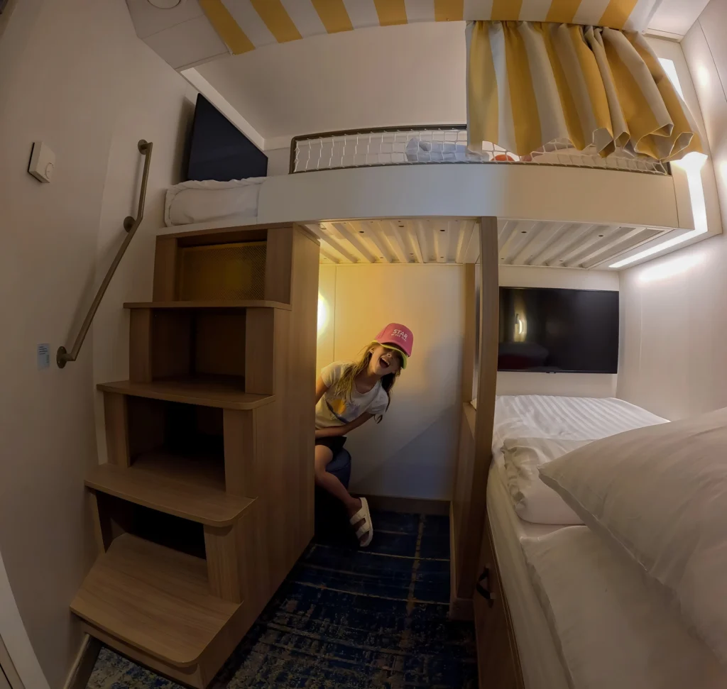 Reading nook in the Infinite Family Balcony cabin on Star of the Seas