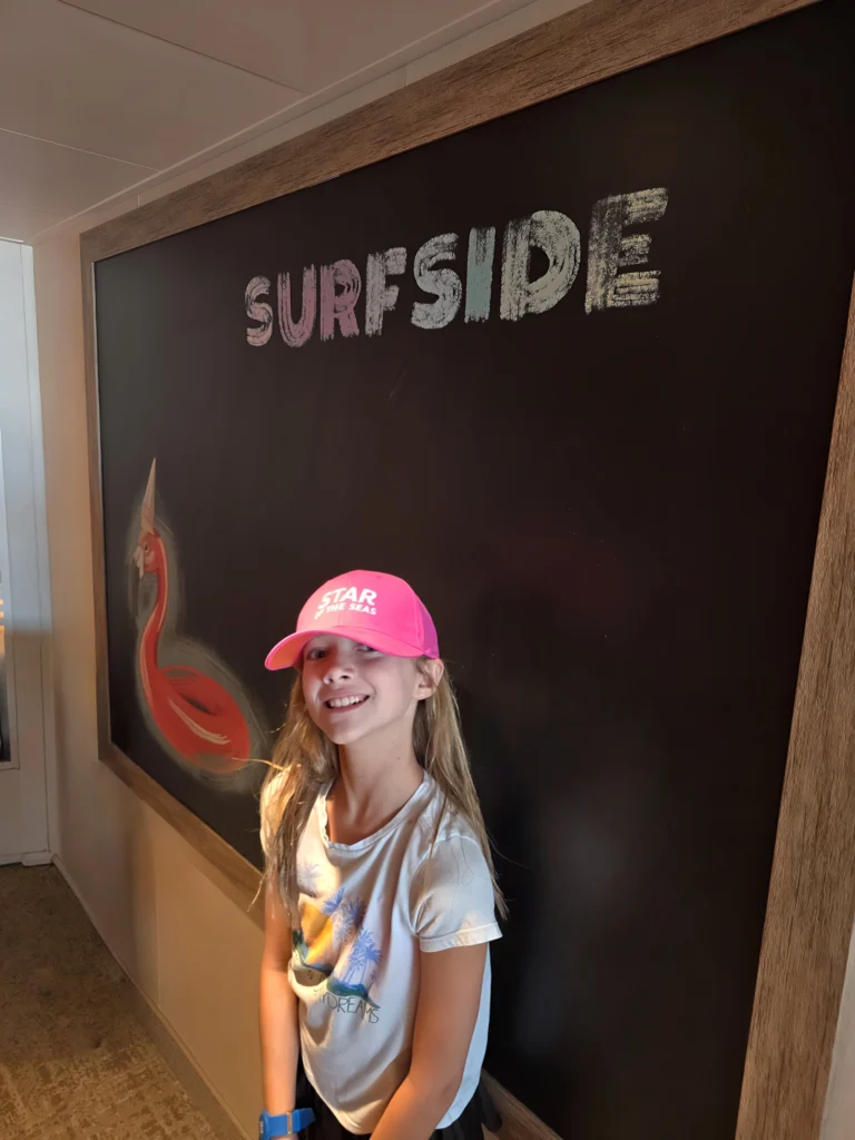 Chalkboard in the Infinite Family Balcony cabin on Star of the Seas