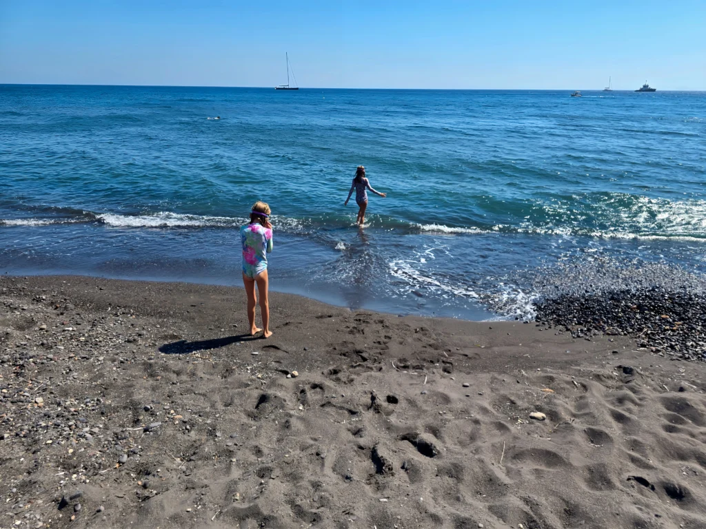 Theros Wave Bar Vlychada Beach in Santorini, Greece