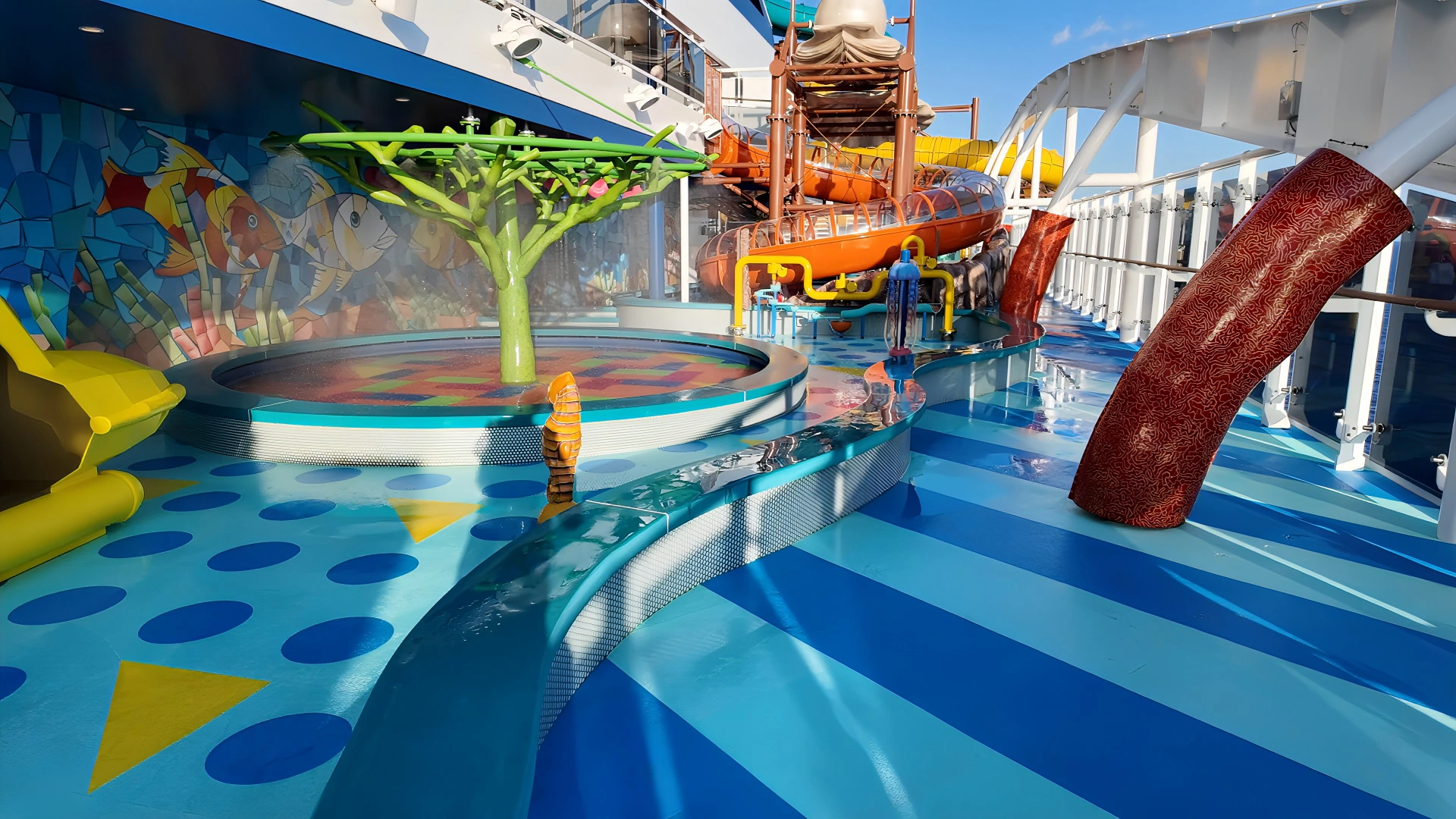 The kids splash pad on MSC World America