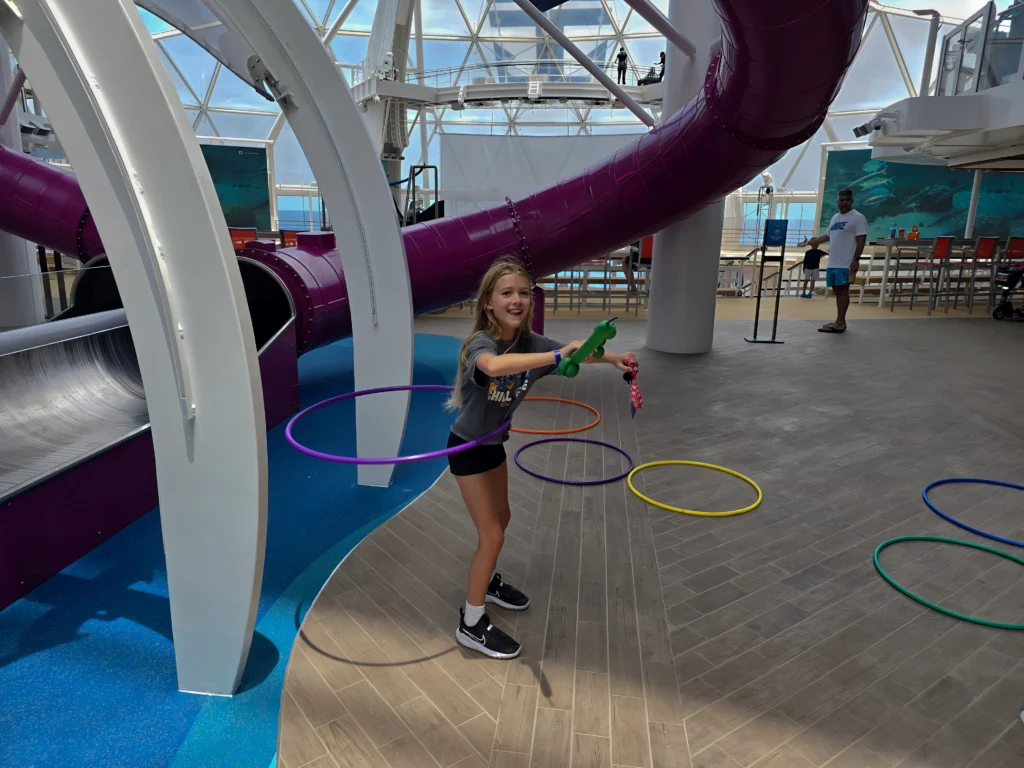 A kids' event on the Boardwalk on Utopia of the Seas