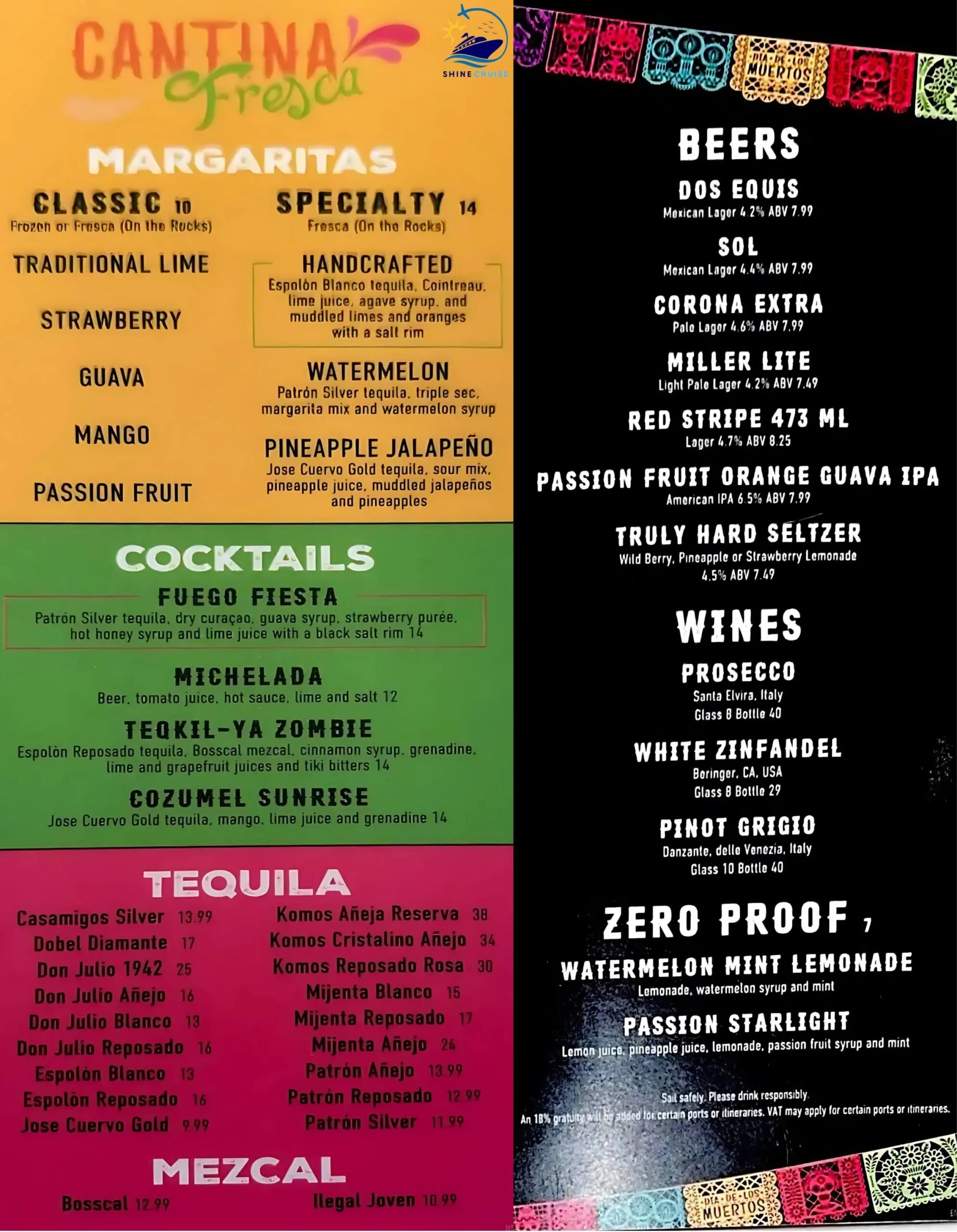 Cantina-Fresca-Menu Star of the Seas