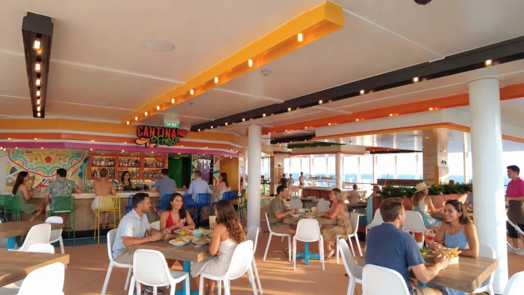 The Cantina Fresca bar at El Loco Fresh on Utopia of the Seas