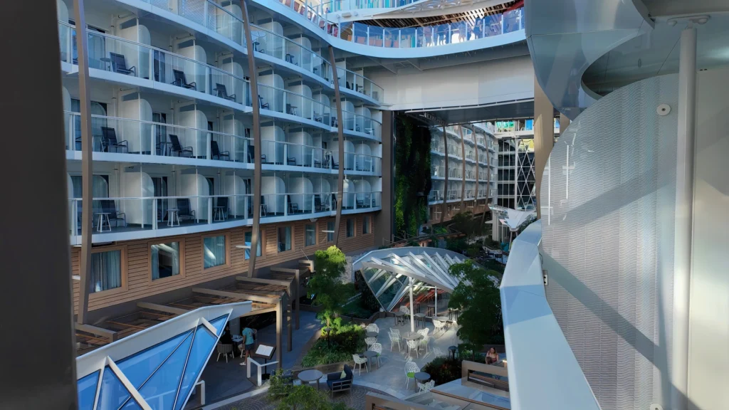 The view of Central Park from a balcony cabin on Utopia of the Seas