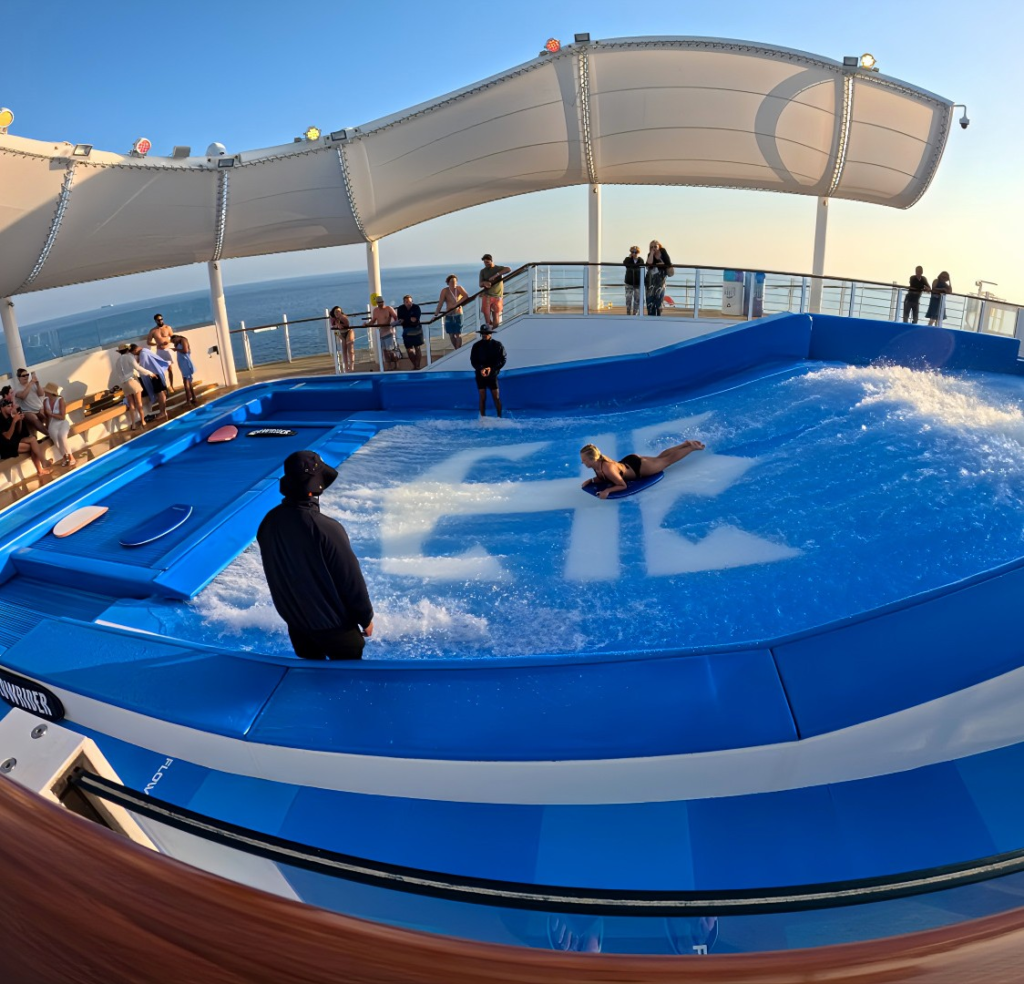The FlowRider surf simulator on Utopia of the Seas