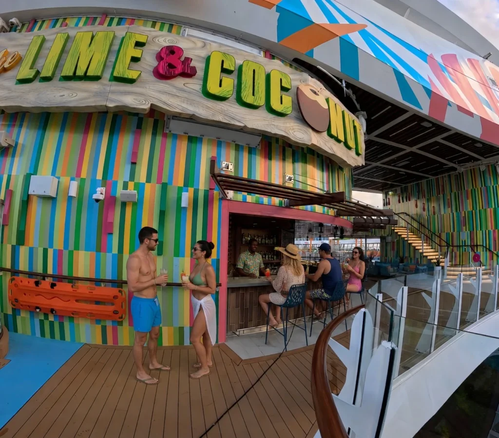 The Lime and Coconut poolside bar on Utopia of the Seas