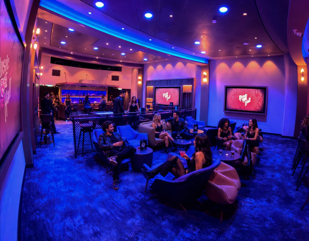 The two-story Music Hall venue on Utopia of the Seas