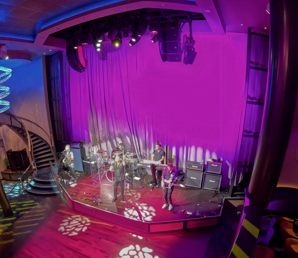 A live cover band playing at Music Hall on Utopia of the Seas