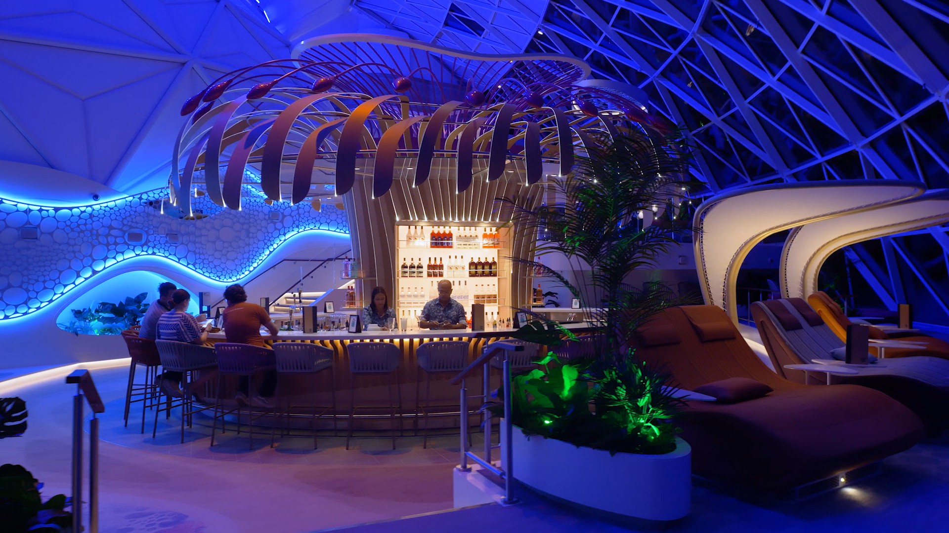 Overlook Bar at night Star of the Seas