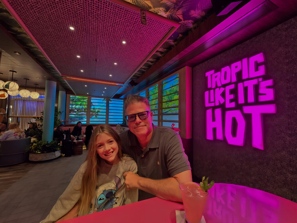 Inside the Pesky Parrot tiki bar on Utopia of the Seas