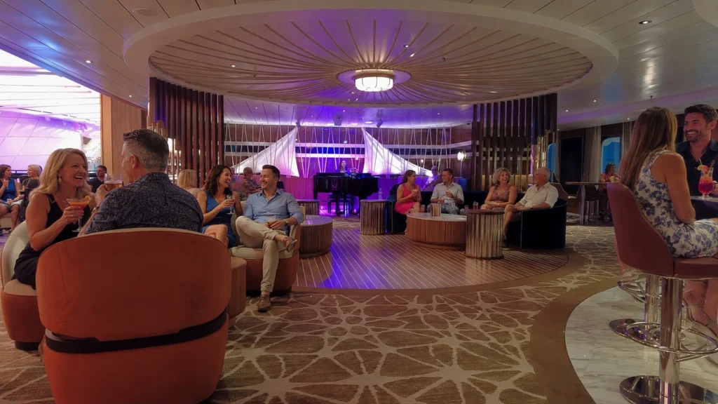 Schooner Bar piano player Icon of the Seas