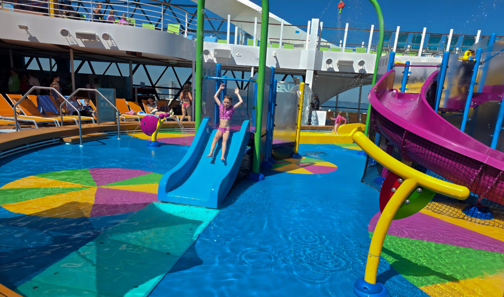 My daughter playing at Splashaway Bay on Utopia of the Seas